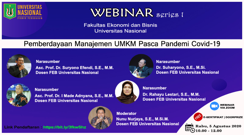 Read more about the article Webinar Series 1 FEB: Pemberdayaan Manajemen UMKM Pasca Pandemi Covid-19