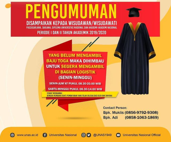 You are currently viewing Pengumuman Bagi Wisudawan/Wisudawati TA 2019/2020