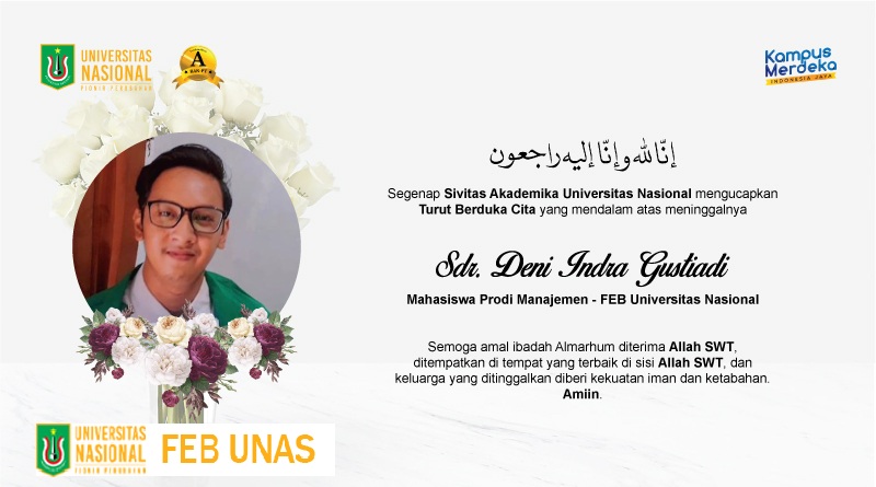 You are currently viewing Turut Berduka Cita atas Meninggalnya Sdr. Deni Indra Gustiadi Mahasiswa Prodi Manajemen FEB UNAS