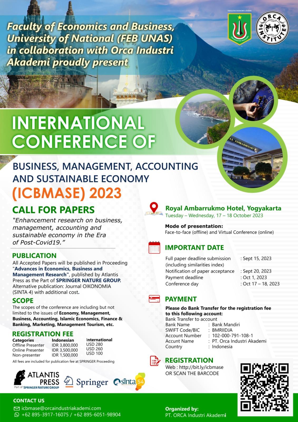 You are currently viewing International Conference on Business, Management, Accounting and Sustainable Economy (ICBMASE) 2023