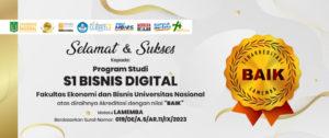 Read more about the article Akreditasi Program Studi S1 Bisnis Digital dengan Nilai “Baik”