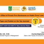 Seminar “Paper Titled “Spillover Effect of Private Firm Disclosures on Public Firms’ Loan Spreads” & “How To Write a Good Paper and Publish on the Top Journals”