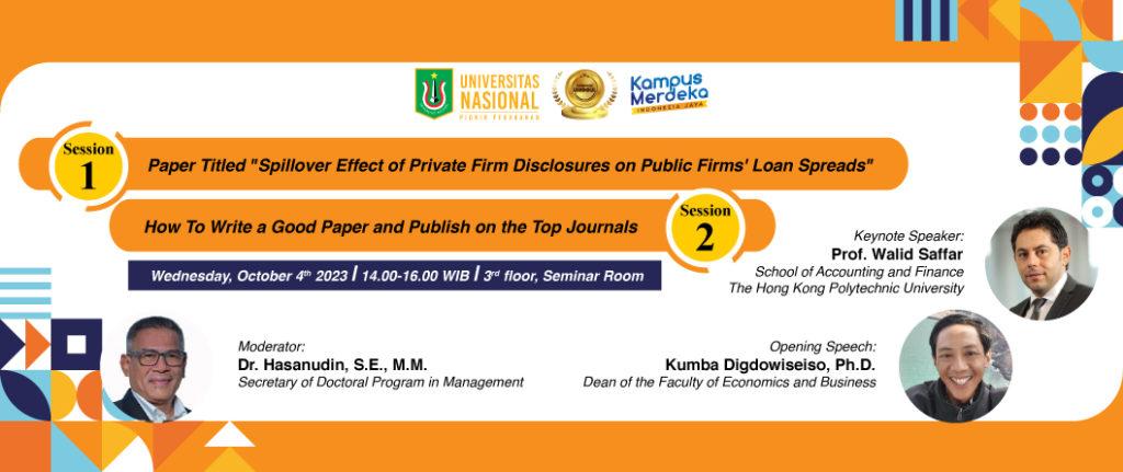Read more about the article Seminar “Paper Titled “Spillover Effect of Private Firm Disclosures on Public Firms’ Loan Spreads” & “How To Write a Good Paper and Publish on the Top Journals”