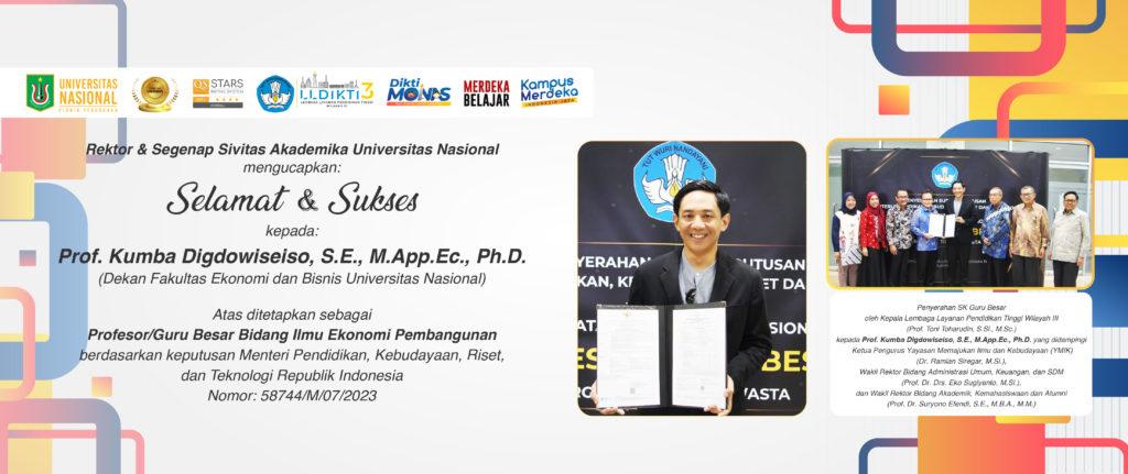 Read more about the article Selamat & Sukses Kepada Prof. Kumba Digdowiseiso, S.E., M.App.Ec., Ph.D.