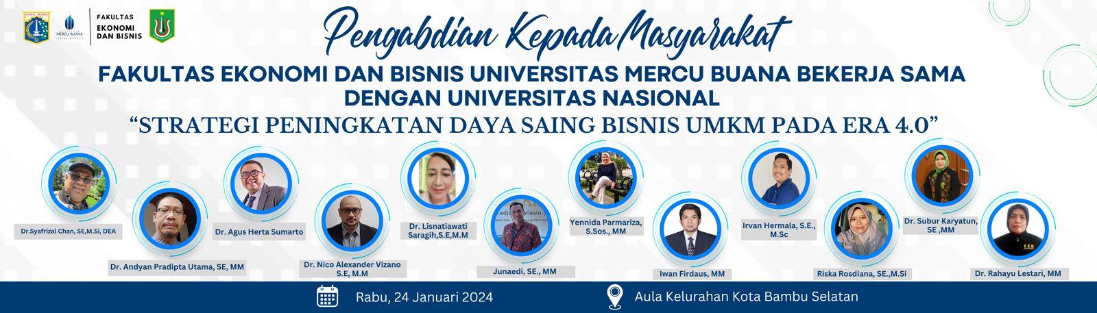 Read more about the article Ikuti PKM Bidang Manajemen, Dosen FEB Unas Berkolaborasi dengan Dosen FEB Mercu Buana