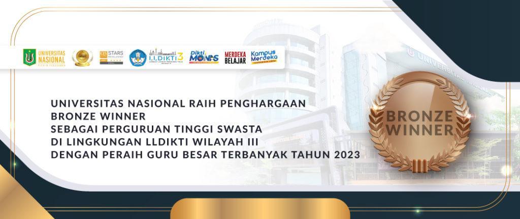 You are currently viewing Universitas Nasional Raih Bronze Winner Kategori Peraih Guru Besar Terbanyak Tahun 2023