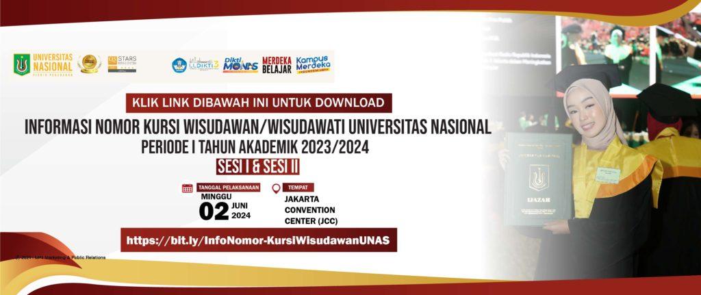 You are currently viewing Informasi Nomor Kursi Wisudawan UNAS Periode I T.A. 2023/2024 (Sesi I & Sesi II)