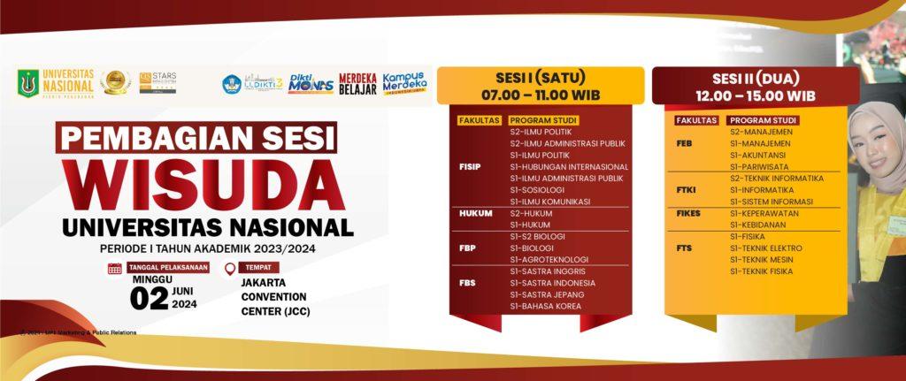 You are currently viewing Informasi Pembagian Sesi Wisuda UNAS Periode 1 T.A. 2023/2024