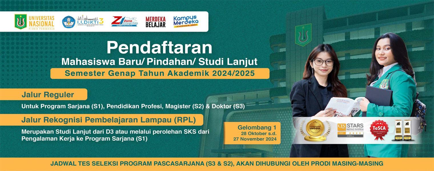 Pendaftaran Mahasiswa Baru Semester Genap Tahun Akademik 2024/2025 Gelombang 1