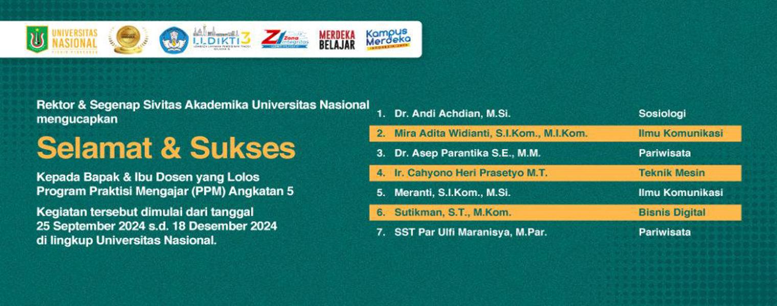 You are currently viewing Selamat & Sukses kepada Bapak dan Ibu Dosen yang Lolos Program Praktisi Mengajar (PM) Angkatan 5