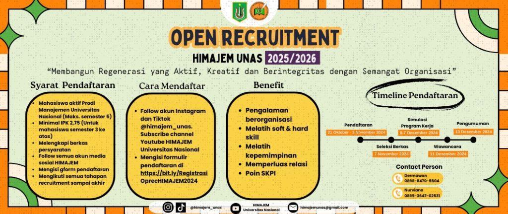 OPEN RECRUITMENT HIMPUNAN MAHASISWA MANAJEMEN