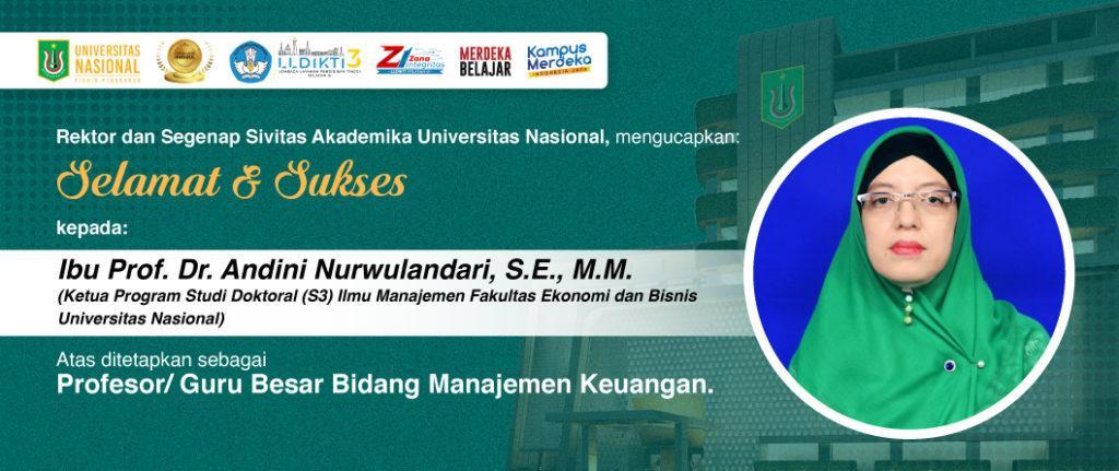 You are currently viewing Selamat & Sukses Kepada Ibu Prof. Dr. Andini Nurwulandari, S.E., M.M. Atas Ditetapkannya Sebagai Profesor/ Guru Besar Bidang Manajemen Keuangan