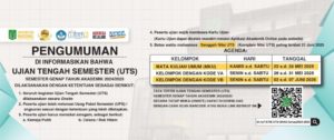 Read more about the article Informasi Ujian Tengah Semester (UTS) Bagi Mahasiswa Aktif Semester Genap Tahun Akademik 2024/2025