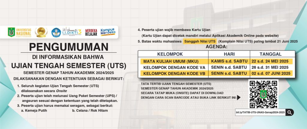 You are currently viewing Informasi Ujian Tengah Semester (UTS) Bagi Mahasiswa Aktif Semester Genap Tahun Akademik 2024/2025
