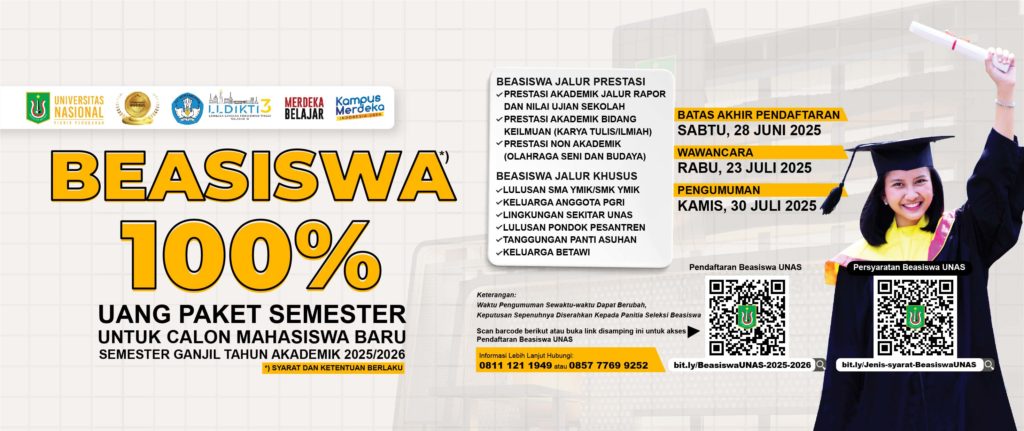 You are currently viewing Beasiswa UNAS untuk CAMABA UNAS Semester Ganjil T.A. 2025/2026